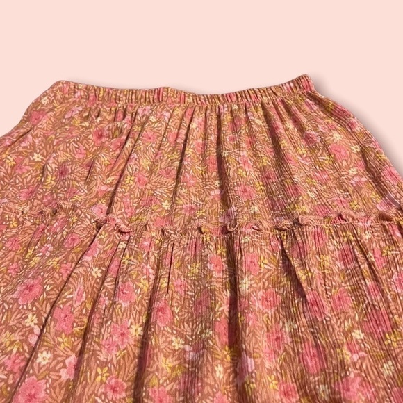 Pink Rose Boho Floral Mini Skirt in Coral Size S - Picture 4 of 7